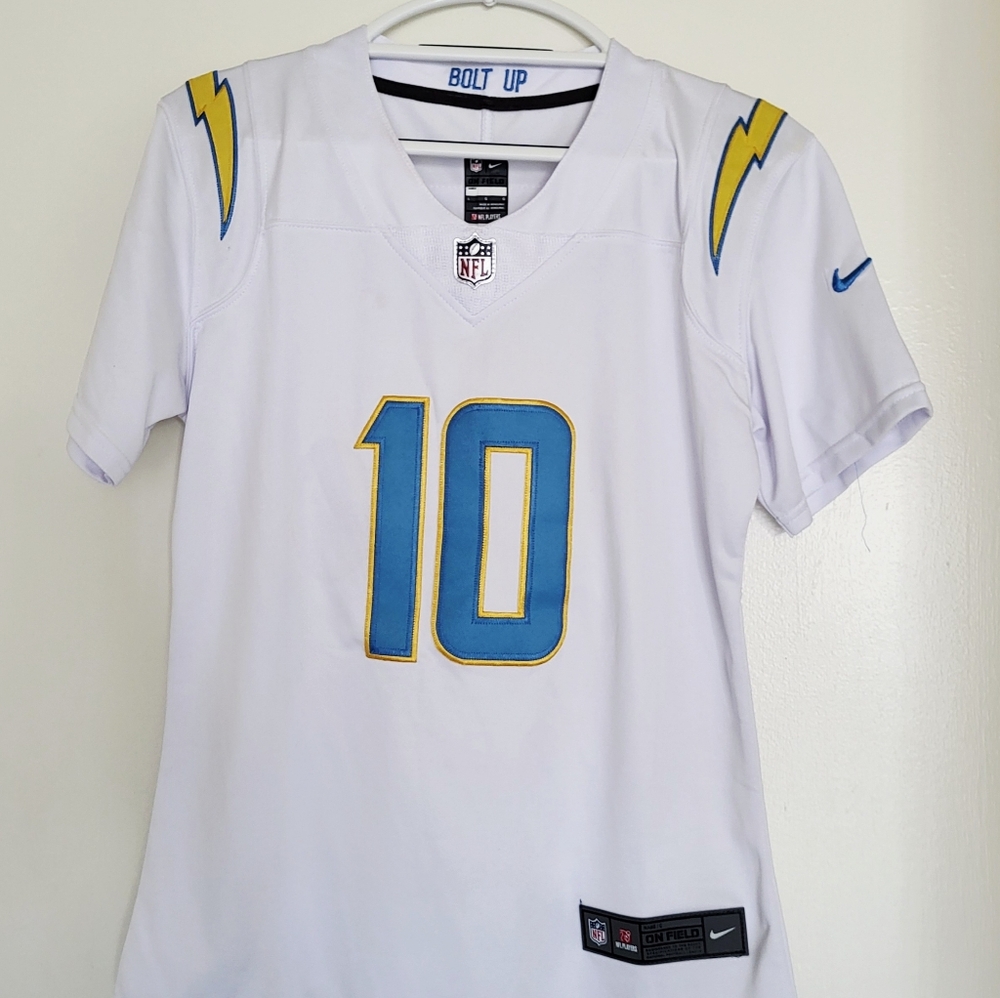 Nike Justin Herbert Jersey Youth L White Blue Yellow 10 Los Angeles Chargers
